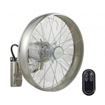 Lucci Air Breeze Wall Fan Ανεμιστήρας (80213126) Τοίχου 50W Διαμέτρου 41cm με Τηλεχειριστήριο Brushed Chrome